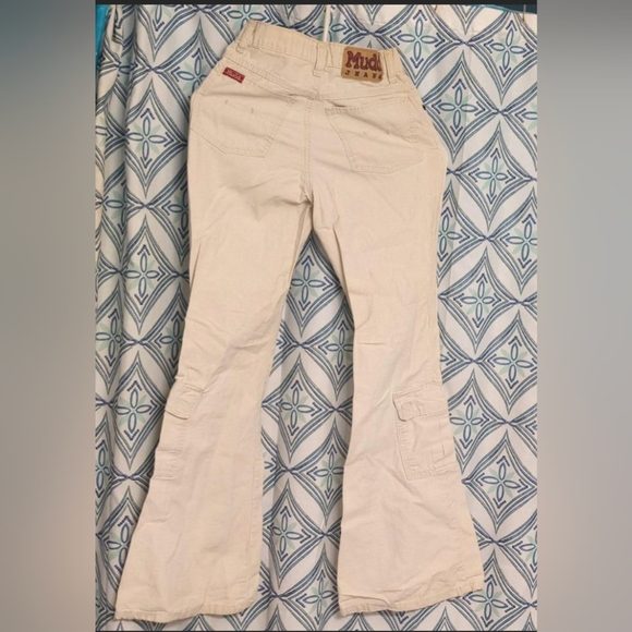 Mudd vintage 90s size 1 Juniors khaki light beige bell-bottom flare - Picture 3 of 6